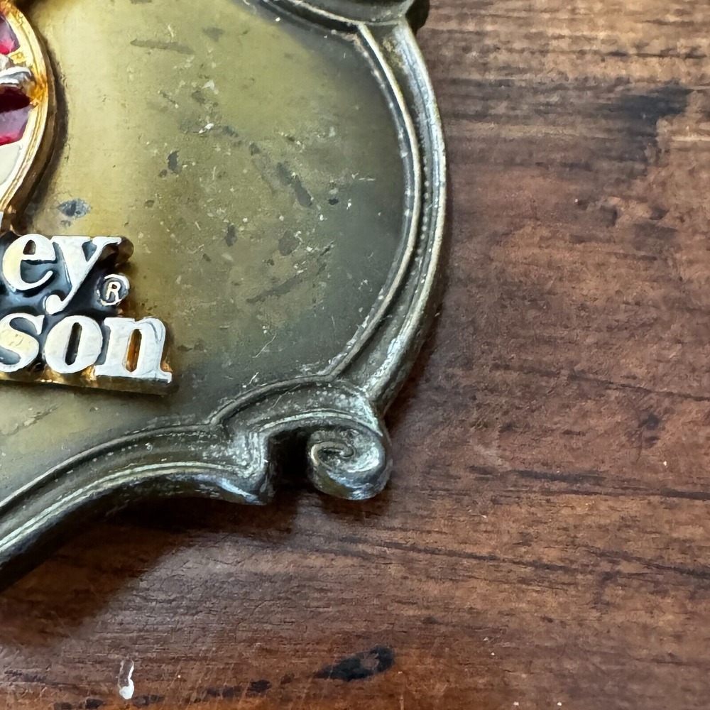 1978 Raintree Harley Davidson 75th Anniversary Enamel Belt Buckle Eagle Flag - Picture 4 of 16